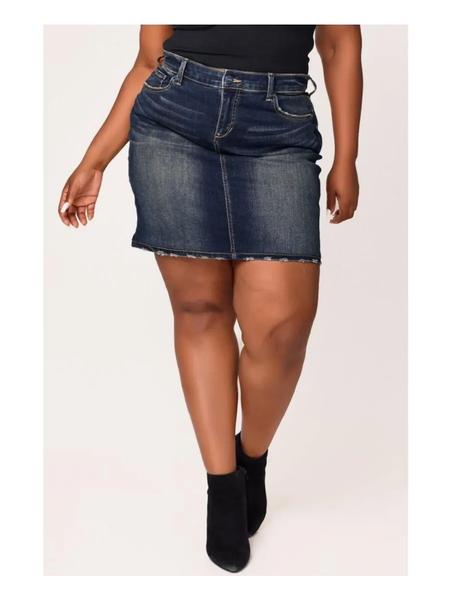 Джинсовая юбка больших размеров SLINK Jeans, Roselyn — изображение 1 из 3