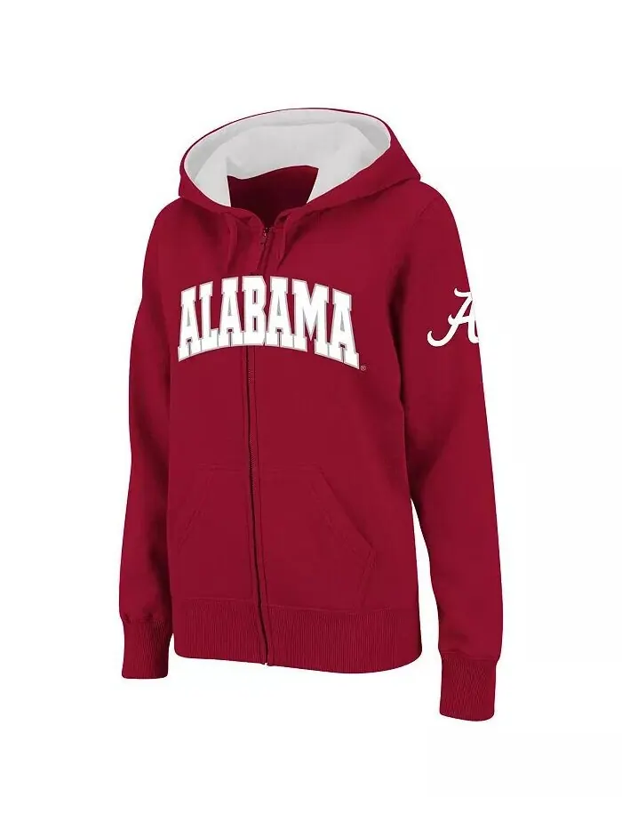 Женская толстовка с капюшоном и молнией во всю длину Crimson Alabama Crimson Tide с арочным именем — изображение 1 из 1