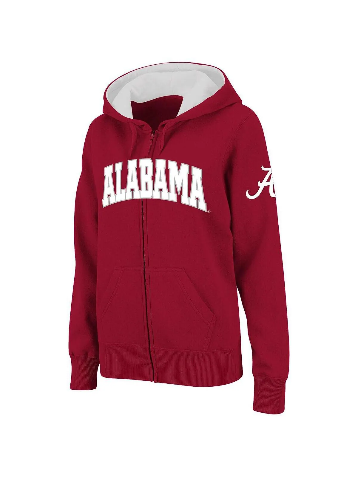 Женская толстовка с капюшоном и молнией во всю длину Crimson Alabama Crimson Tide с арочным именем