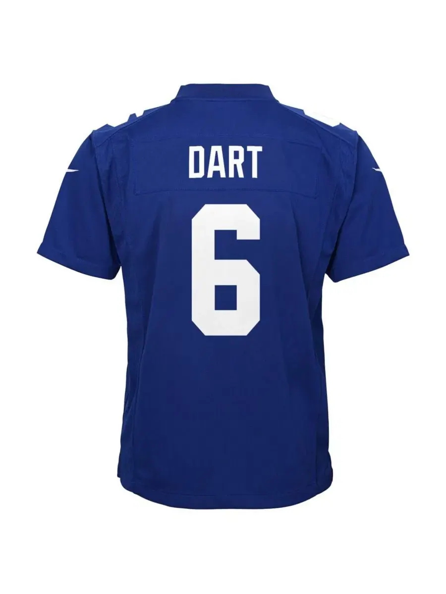 Детская футболка Nike Game Jersey с принтом New York Giants, Jaxson Dart — изображение 3 из 3, королевский