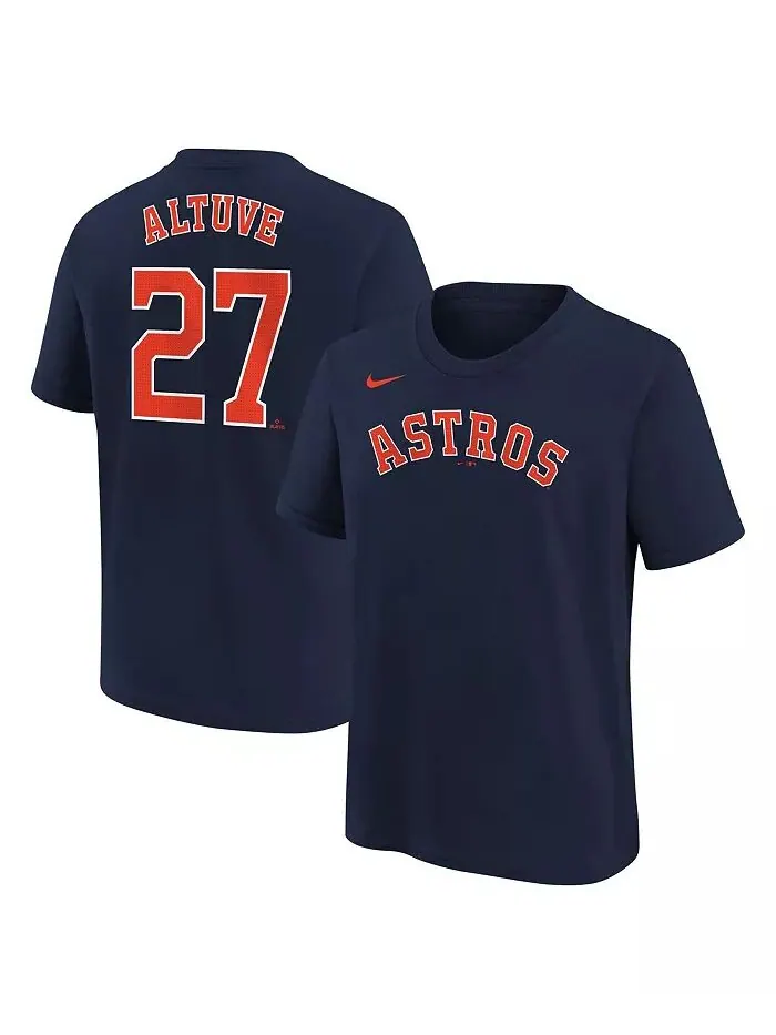 Футболка с именем и номером домашнего игрока Big Boys Jose Altuve Navy Houston Astros Nike — изображение 1 из 3
