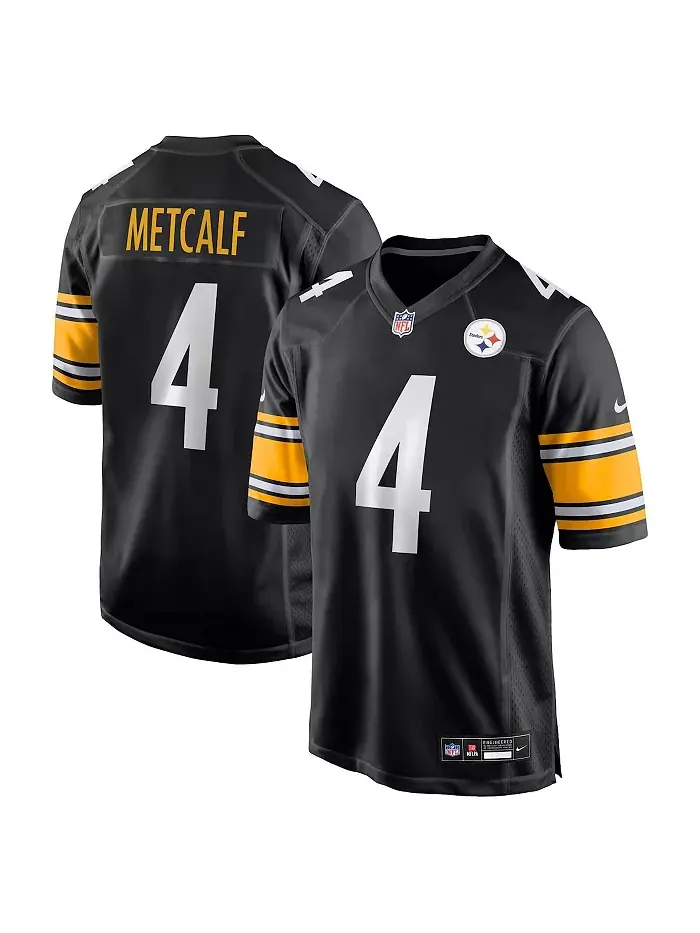 Мужская игровая футболка DK Metcalf Black Pittsburgh Steelers Nike — изображение 1 из 3