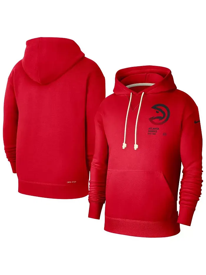 Мужская красная толстовка Atlanta Hawks Courtside Standard Issue Premium Performance с капюшоном — изображение 1 из 3