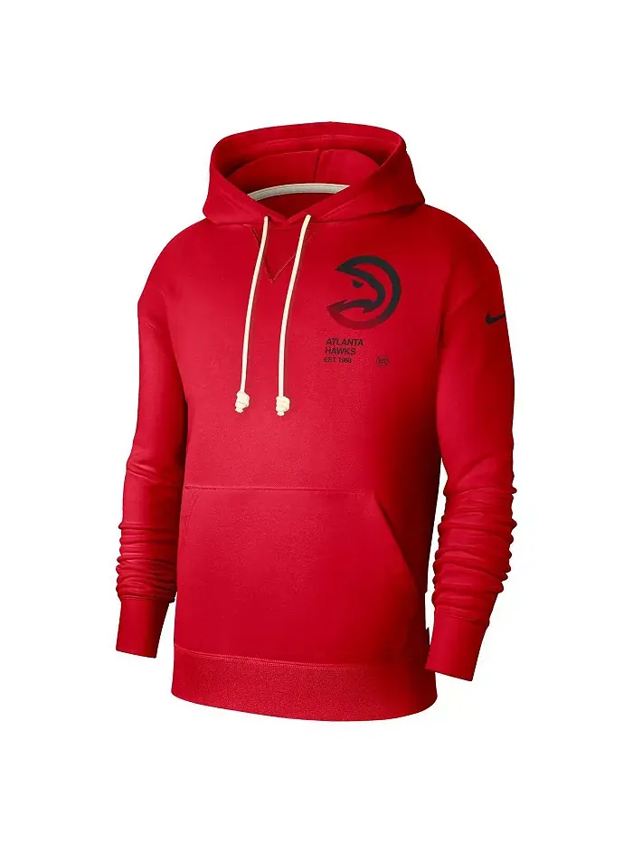 Мужская красная толстовка Atlanta Hawks Courtside Standard Issue Premium Performance с капюшоном — изображение 3 из 3
