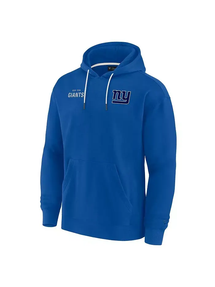Мужская и женская уютная флисовая толстовка с капюшоном Royal New York Giants Fanatics Signature — изображение 3 из 3