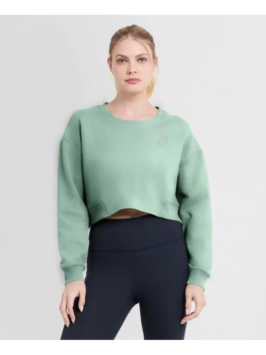 Женский укороченный свитшот-кроп с принтом Chicago Cubs Studio Cropped Pullover Fanatics — изображение 5 из 5, мята