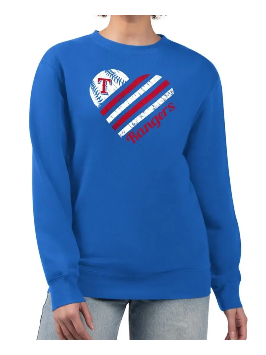 Флисовый пуловер с принтом Heart Logo Texas Rangers G-III 4Her by Carl Banks — изображение 1 из 2, королевский