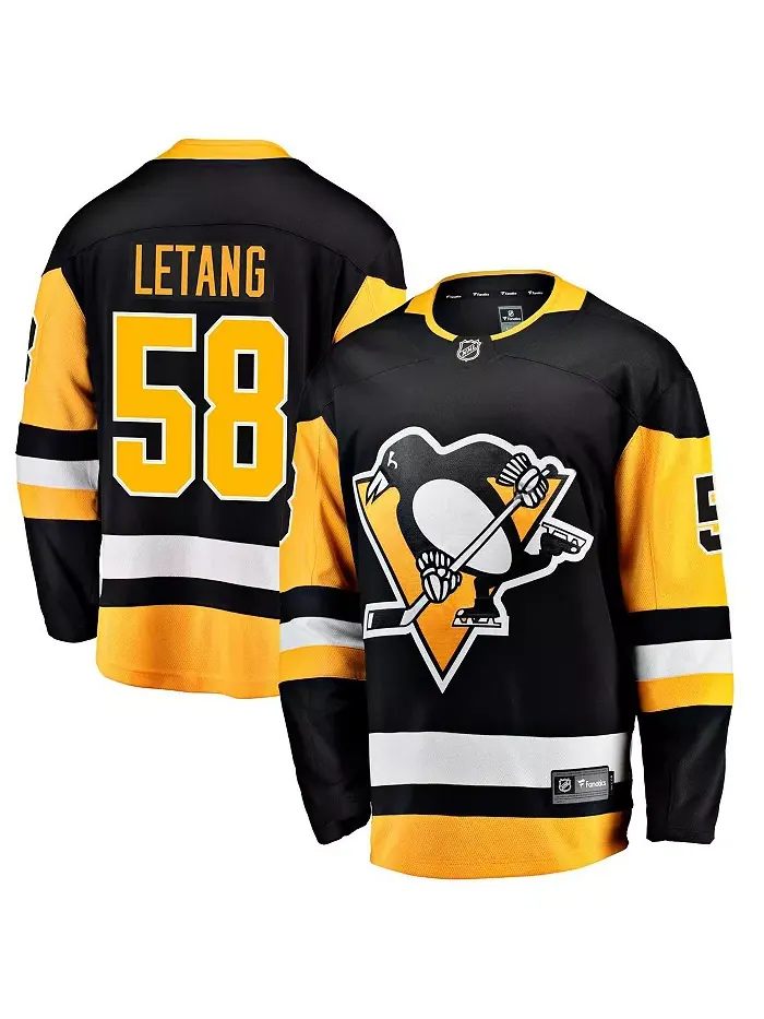Мужская домашняя джерси Pittsburgh Penguins Breakaway черного цвета Крис Летанг Fanatics — изображение 1 из 3