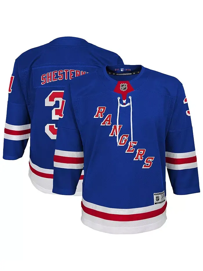Синяя домашняя игровая джерси New York Rangers Premier для больших мальчиков и девочек Igor