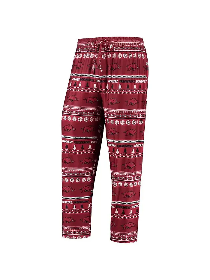 Мужской комплект для сна Arkansas Razorbacks Cardinal "Ugly Sweater" с длинным рукавом: футболка и — изображение 4 из 4