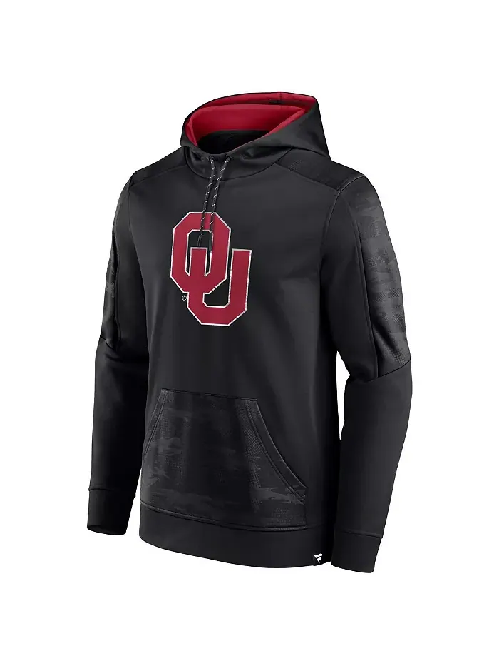 Мужская черная толстовка с капюшоном Oklahoma Sooners On The Ball Fanatics — изображение 2 из 3