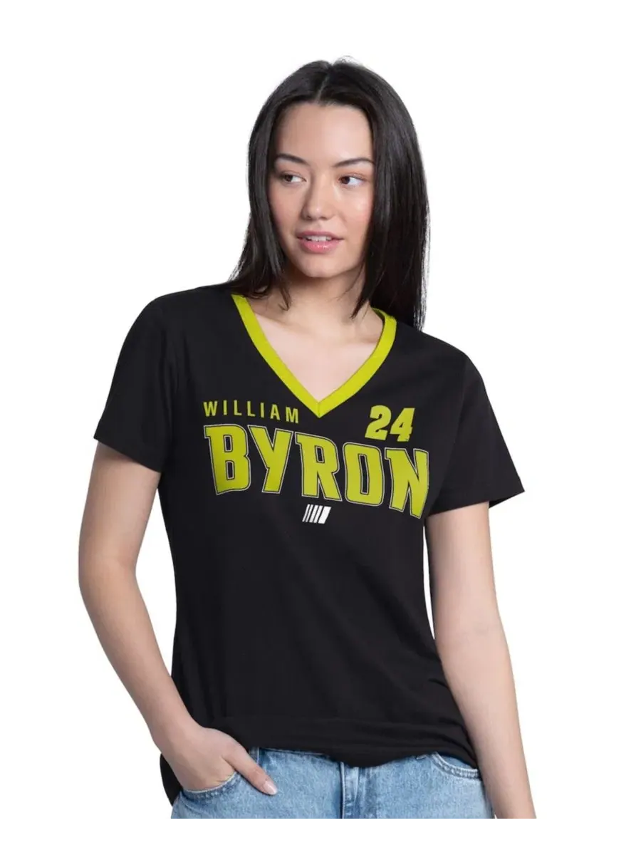 Футболка женская с V-образным вырезом William Byron Best Team G-III 4Her by Carl Banks — изображение 1 из 3, черный
