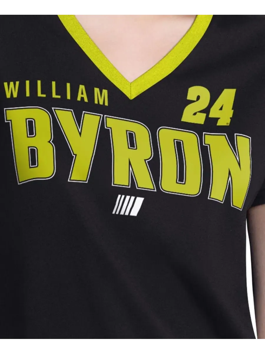 Футболка женская с V-образным вырезом William Byron Best Team G-III 4Her by Carl Banks — изображение 3 из 3, черный
