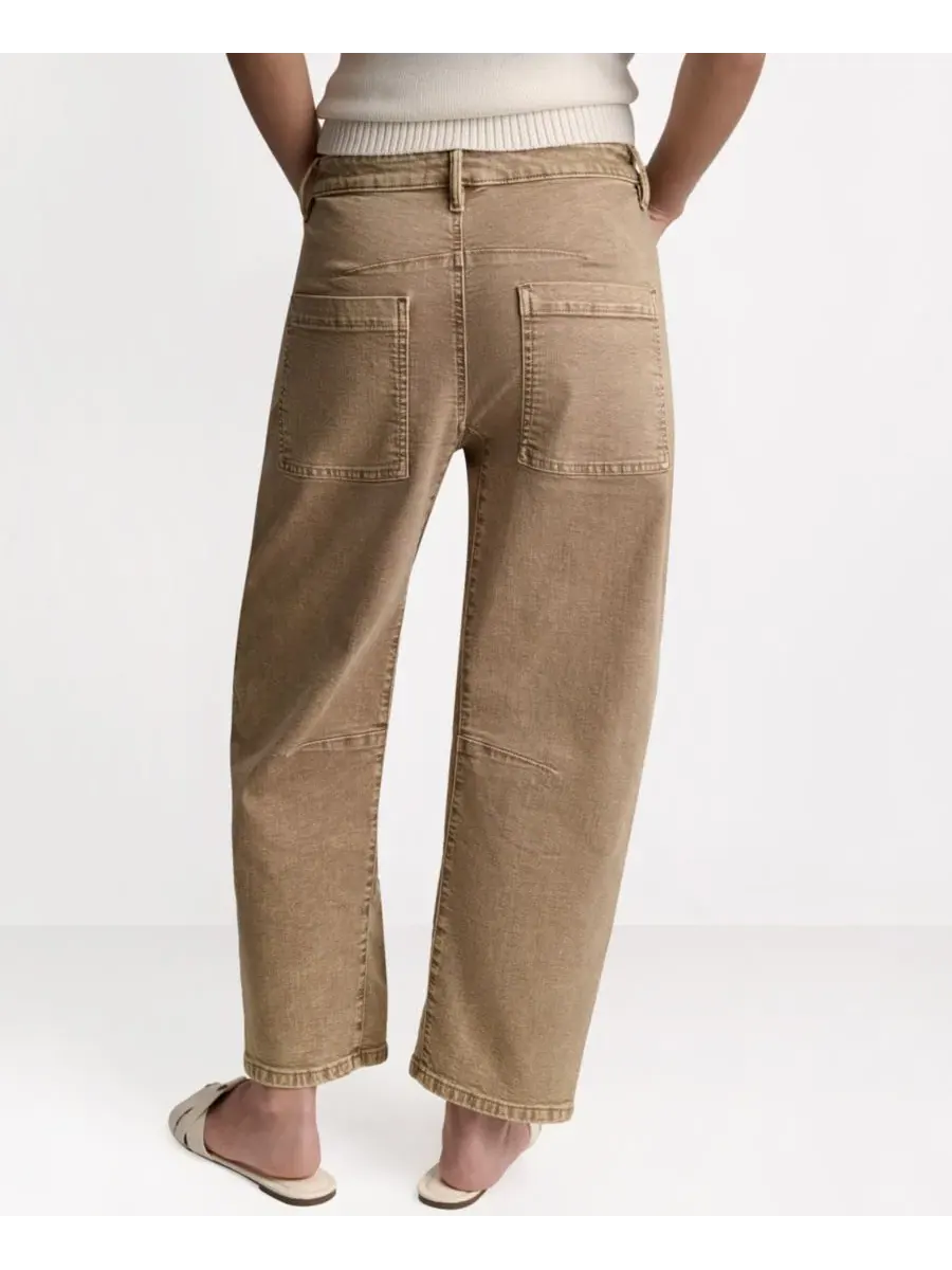 Брюки с завышенной талией и силуэтом барел-лег, модель Barrel Leg BCBG, French And Acid Wash — изображение 5 из 8