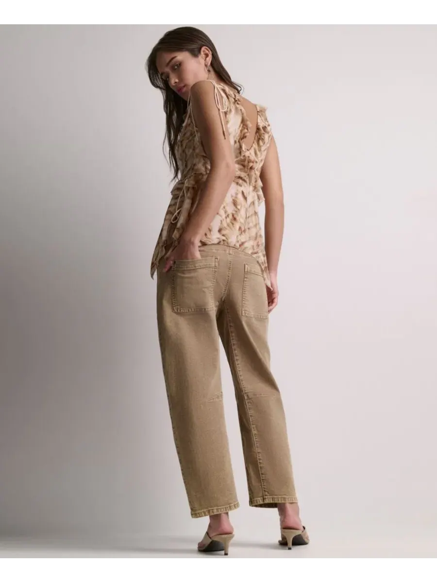 Брюки с завышенной талией и силуэтом барел-лег, модель Barrel Leg BCBG, French And Acid Wash — изображение 7 из 8