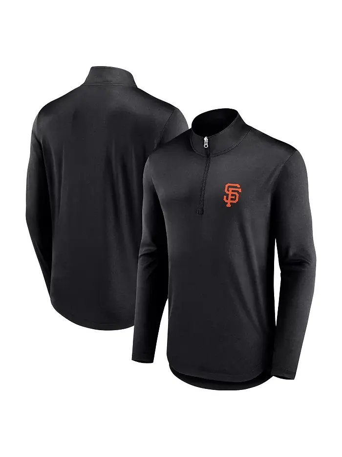 Мужская черная толстовка San Francisco Giants Quarterback с молнией на четверть Fanatics — изображение 1 из 3