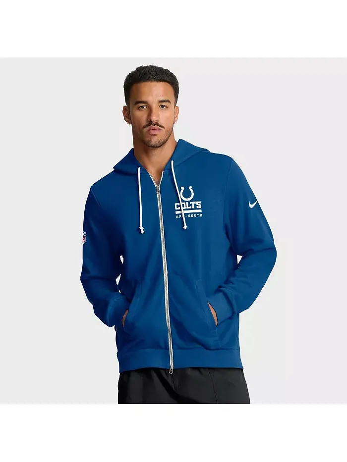 Мужская официальная утилитарная толстовка с молнией Royal Indianapolis Colts Sideline Standard — изображение 1 из 5