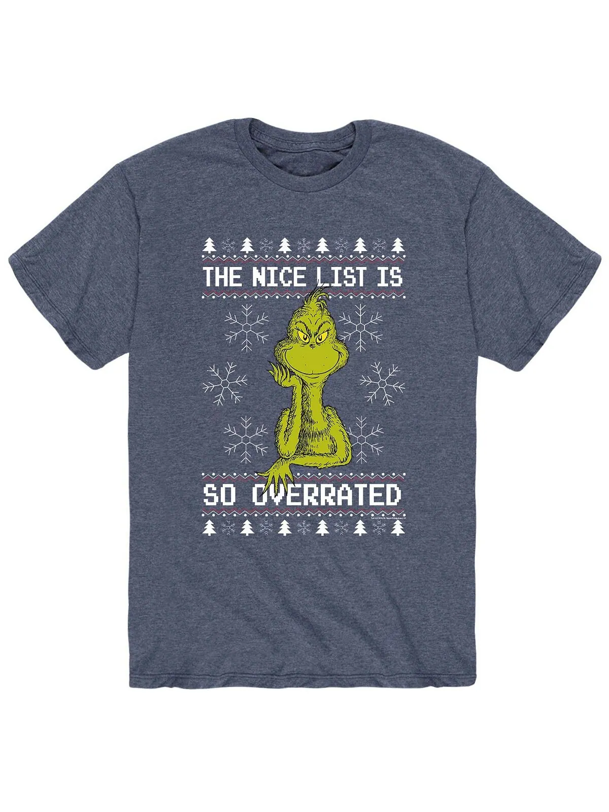 Мужская футболка dr. seuss the grinch nice is overrated AIRWAVES — изображение 1 из 2, синий