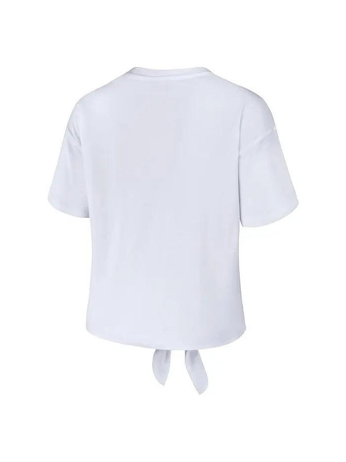 Женская белая укороченная футболка LSU Tigers в полоску спереди с узлом WEAR by Erin Andrews — изображение 3 из 3, белый