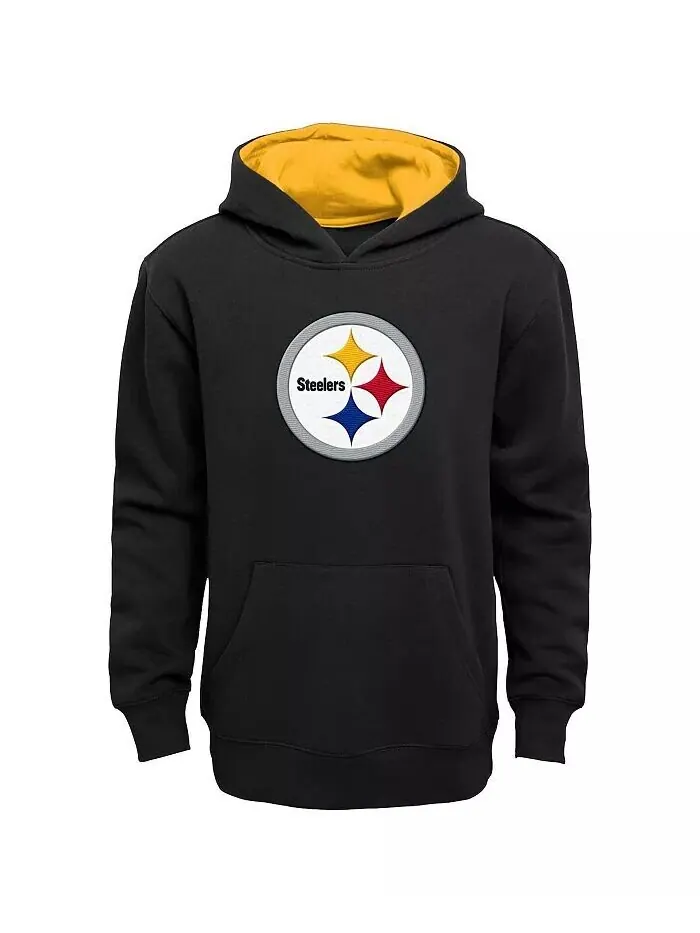 Черный пуловер с капюшоном Big Boys Pittsburgh Steelers Prime Outerstuff — изображение 1 из 1