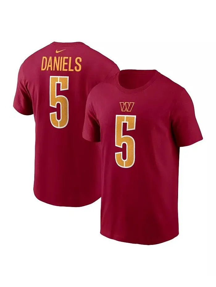 Мужская футболка Jayden Daniels бордового цвета Washington Commanders 2024 NFL Draft First Round — изображение 1 из 3