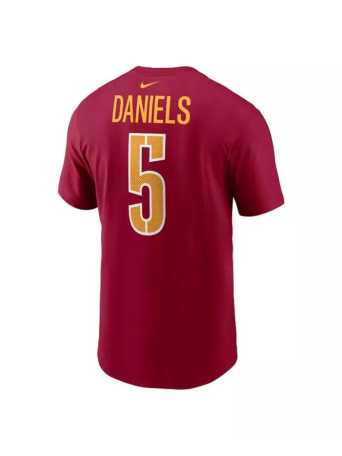 Мужская футболка Jayden Daniels бордового цвета Washington Commanders 2024 NFL Draft First Round — изображение 2 из 3