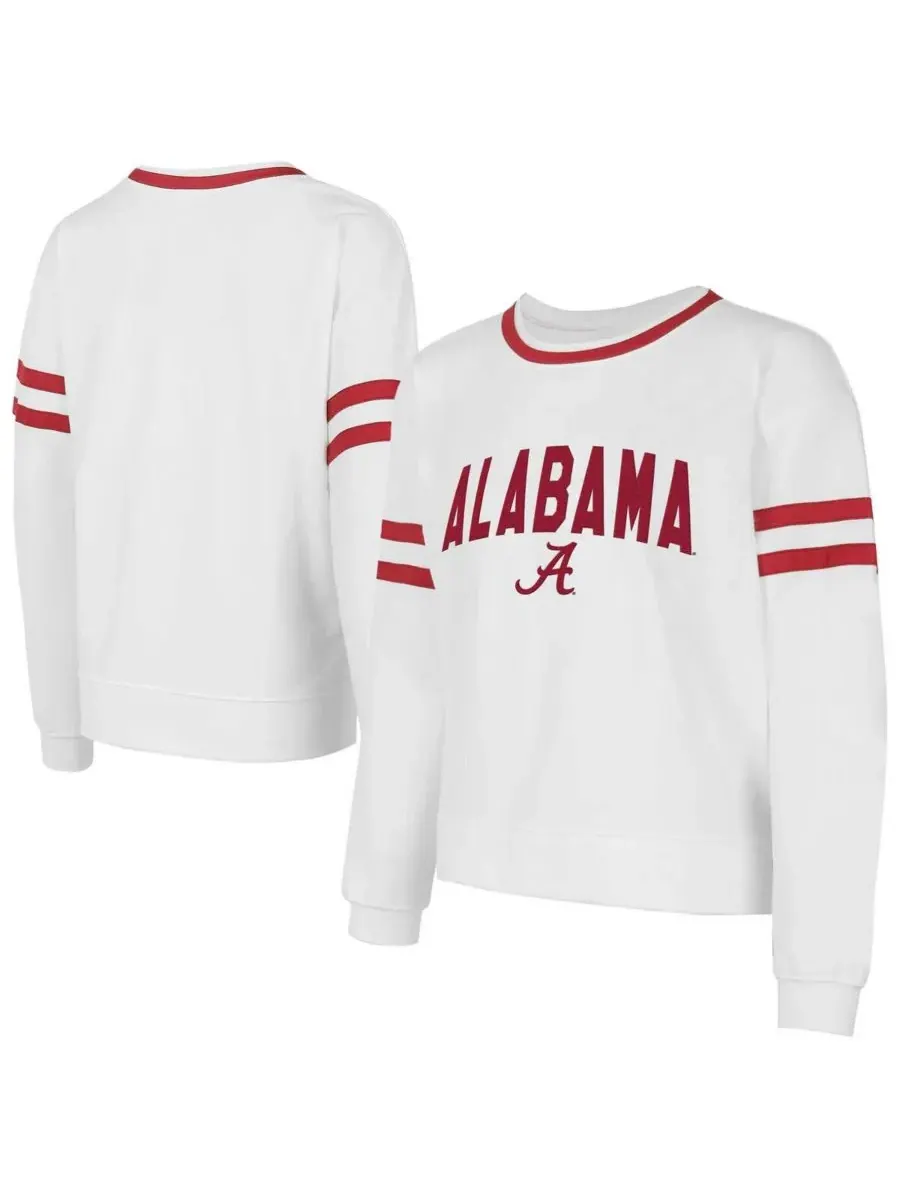 Concepts Sport Женская белая блузка Concept Sport с длинными рукавами и принтом "Alabama Crimson