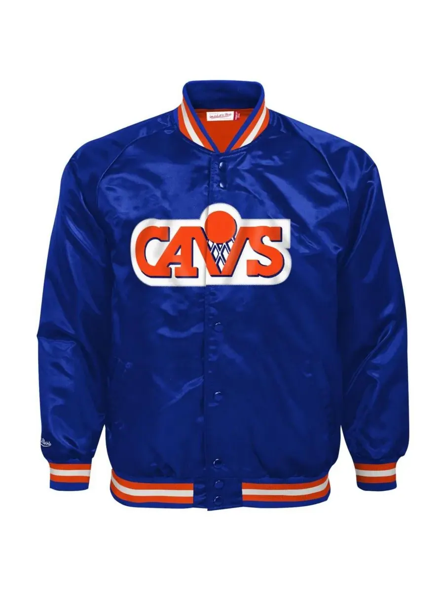 Mitchell & Ness Синяя куртка-реглан с полной застежкой для мальчиков и девочек Cleveland Cavaliers — изображение 3 из 3