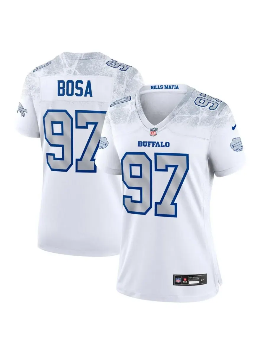 Nike Женская белая игровая футболка Джои Боса из коллекции Buffalo Bills 2025 Rivalries — изображение 1 из 3, белый