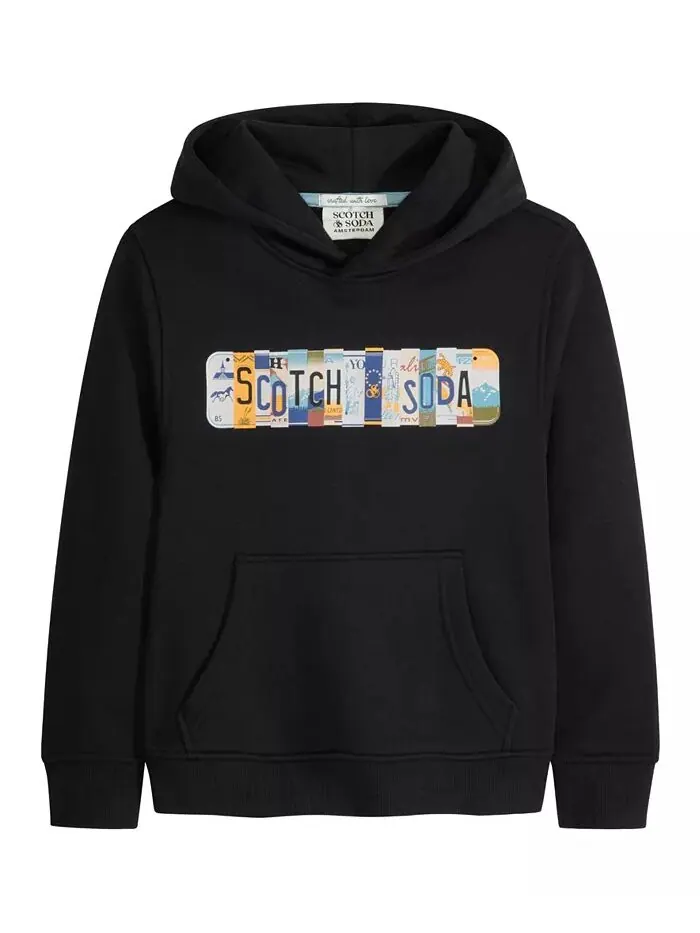 Толстовка с капюшоном из флиса с рисунком для больших мальчиков SCOTCH & SODA — изображение 4 из 7
