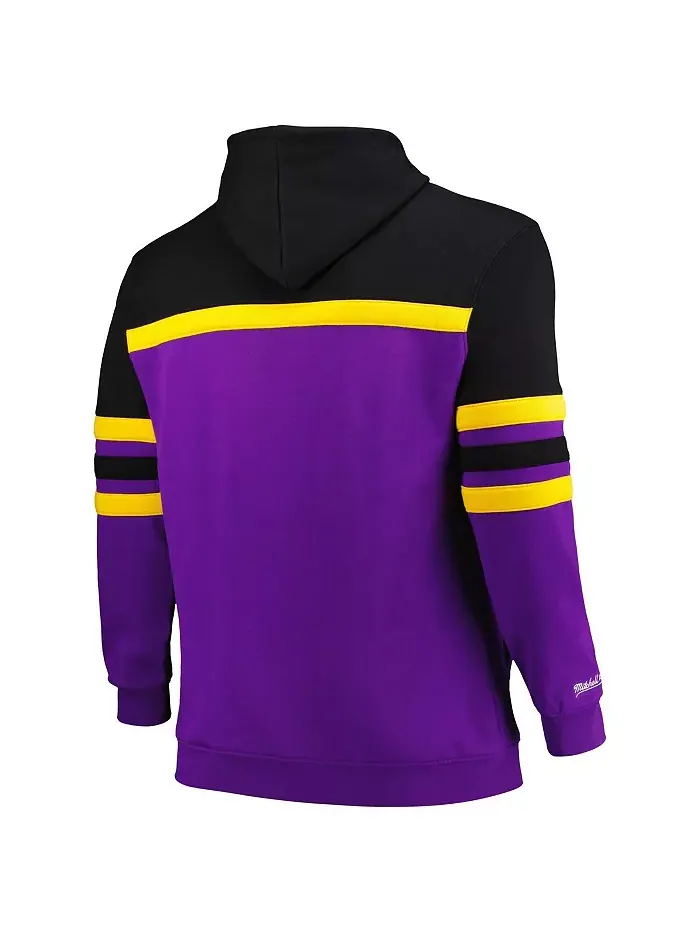 Мужская черно-фиолетовая толстовка с капюшоном Los Angeles Lakers Big Tall Hardwood Classics Head — изображение 3 из 3