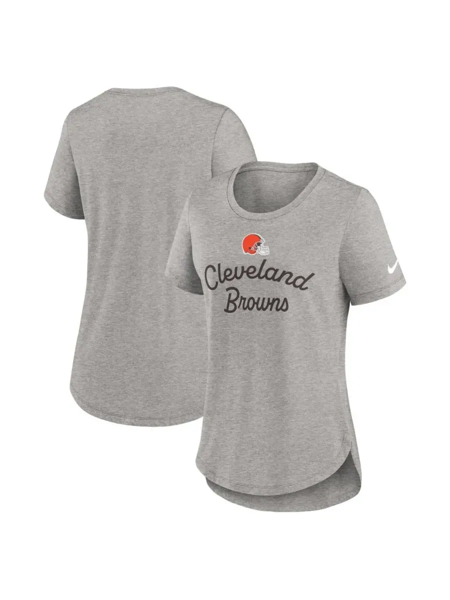 Fanatics Женская серая футболка Nike Cleveland Browns Script Tri-Blend — изображение 1 из 3, серый