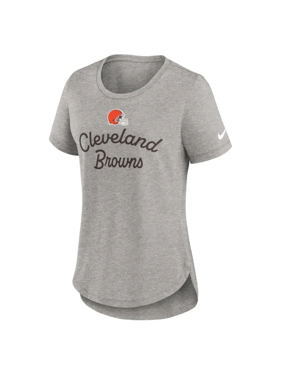 Fanatics Женская серая футболка Nike Cleveland Browns Script Tri-Blend — изображение 2 из 3, серый