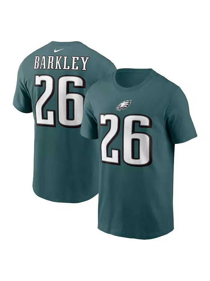 Футболка Nike мужская Saquon Barkley Midnight Green Philadelphia Eagles с именем игрока и номером — изображение 1 из 3