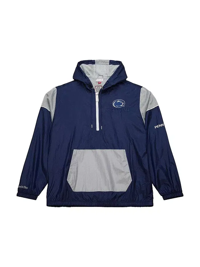Мужская синяя худи-толстовка с полумолнией Team 3.0 Anorak Penn State Nittany Lions Mitchell & Ness — изображение 1 из 5