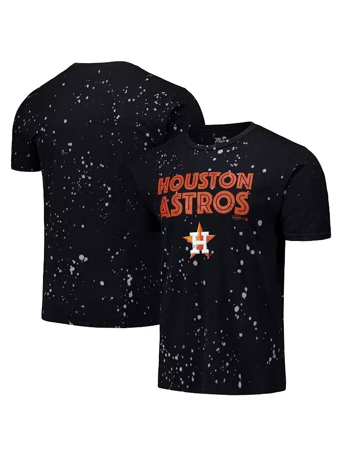 Мужская футболка Houston Astros Splatter черно-белая Majestic — изображение 1 из 3