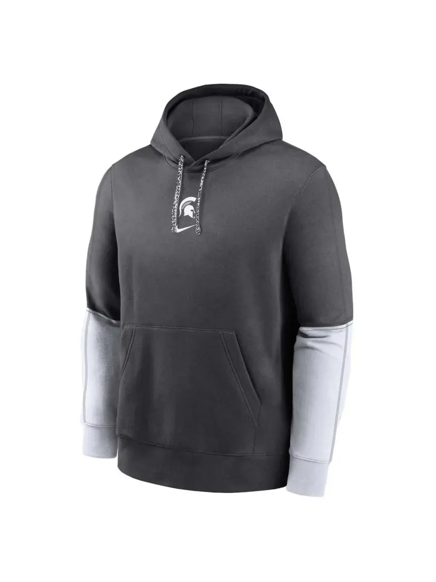 Nike Толстовка с капюшоном из флиса с цветными блоками — изображение 1 из 1, темно-серый