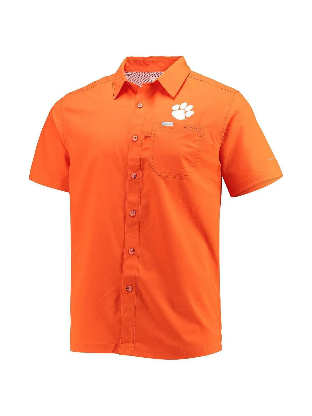 Мужская оранжевая рубашка clemson tigers slack tide camp на пуговицах Columbia — изображение 2 из 3, оранжевый