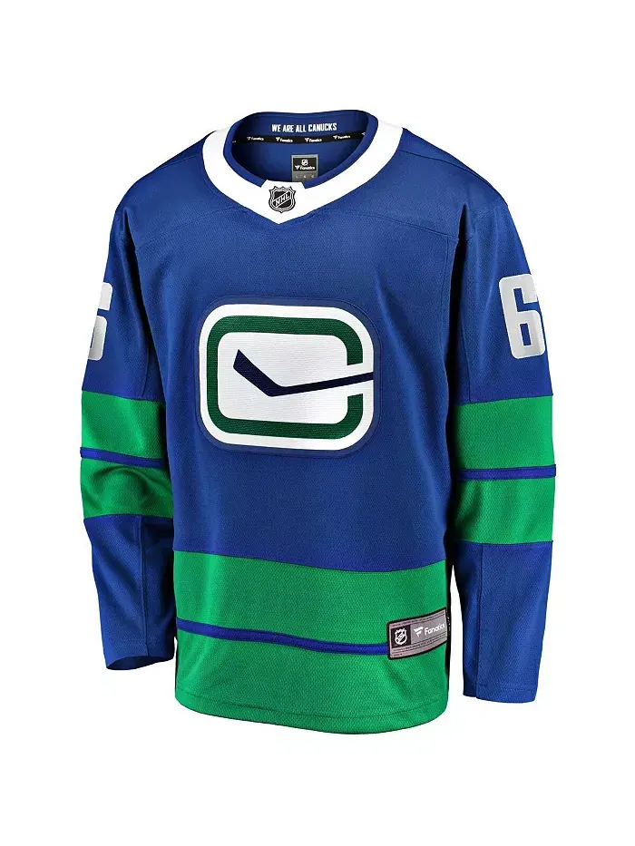 Мужская игровая джерси Vancouver Canucks Premier Breakaway Брока Бозера синего цвета Fanatics — изображение 2 из 3