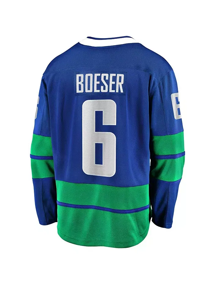 Мужская игровая джерси Vancouver Canucks Premier Breakaway Брока Бозера синего цвета Fanatics — изображение 3 из 3