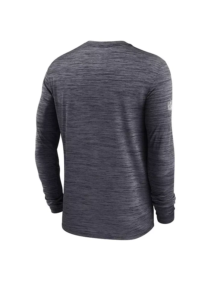 Мужская черная футболка с длинным рукавом Las Vegas Raiders Sideline Velocity Performance Nike — изображение 3 из 3