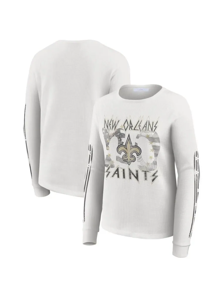 WEAR by Erin Andrews Женская белая футболка с длинными рукавами и графическим принтом New Orleans — изображение 1 из 3, белый