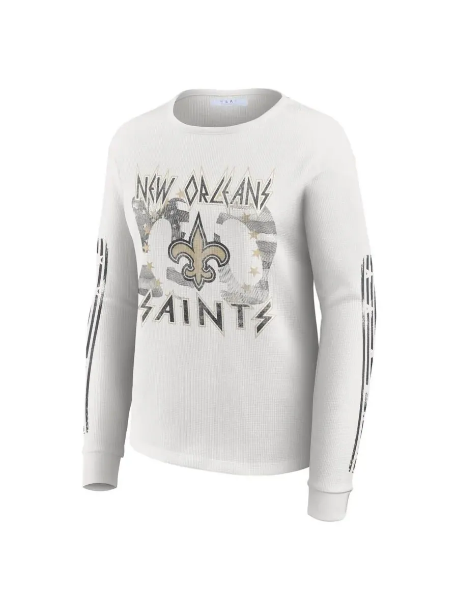 WEAR by Erin Andrews Женская белая футболка с длинными рукавами и графическим принтом New Orleans — изображение 3 из 3, белый