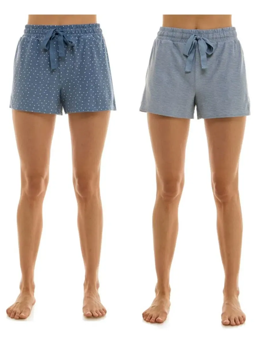 Женские пижамные шорты с имитацией сборки, комплект из 2 штук Jaclyn Intimates, Domino Dot — изображение 1 из 12