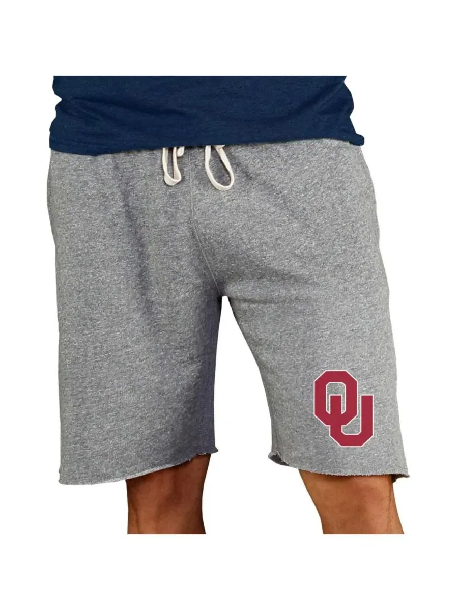 Мужские серые шорты из махровой ткани с символикой команды Oklahoma Sooners Concepts Sport — изображение 1 из 1, серый