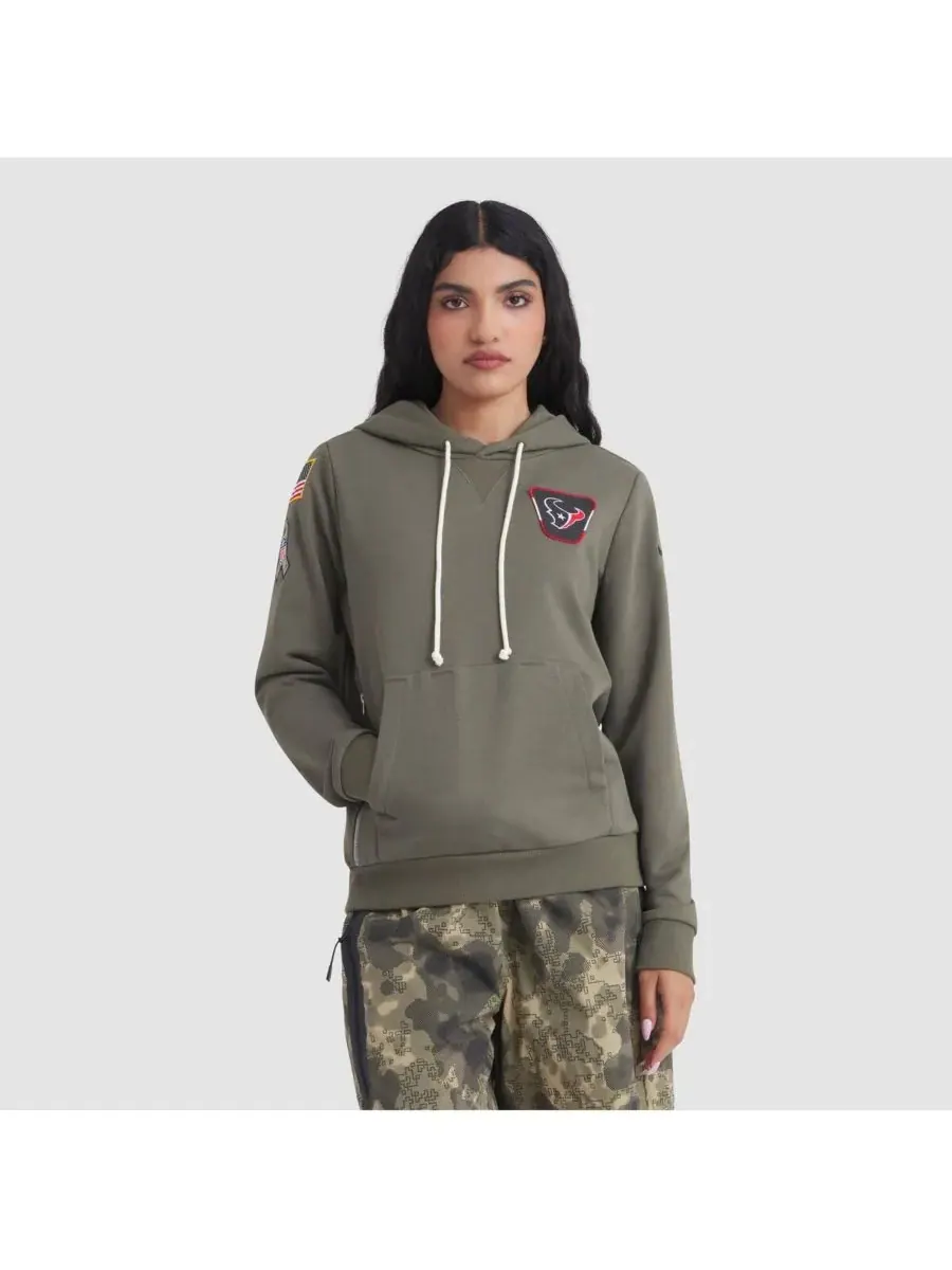 Nike Женская толстовка Olive Houston Texans 2025 Salute to Service Sideline Standard Issue Dri-FIT — изображение 1 из 5