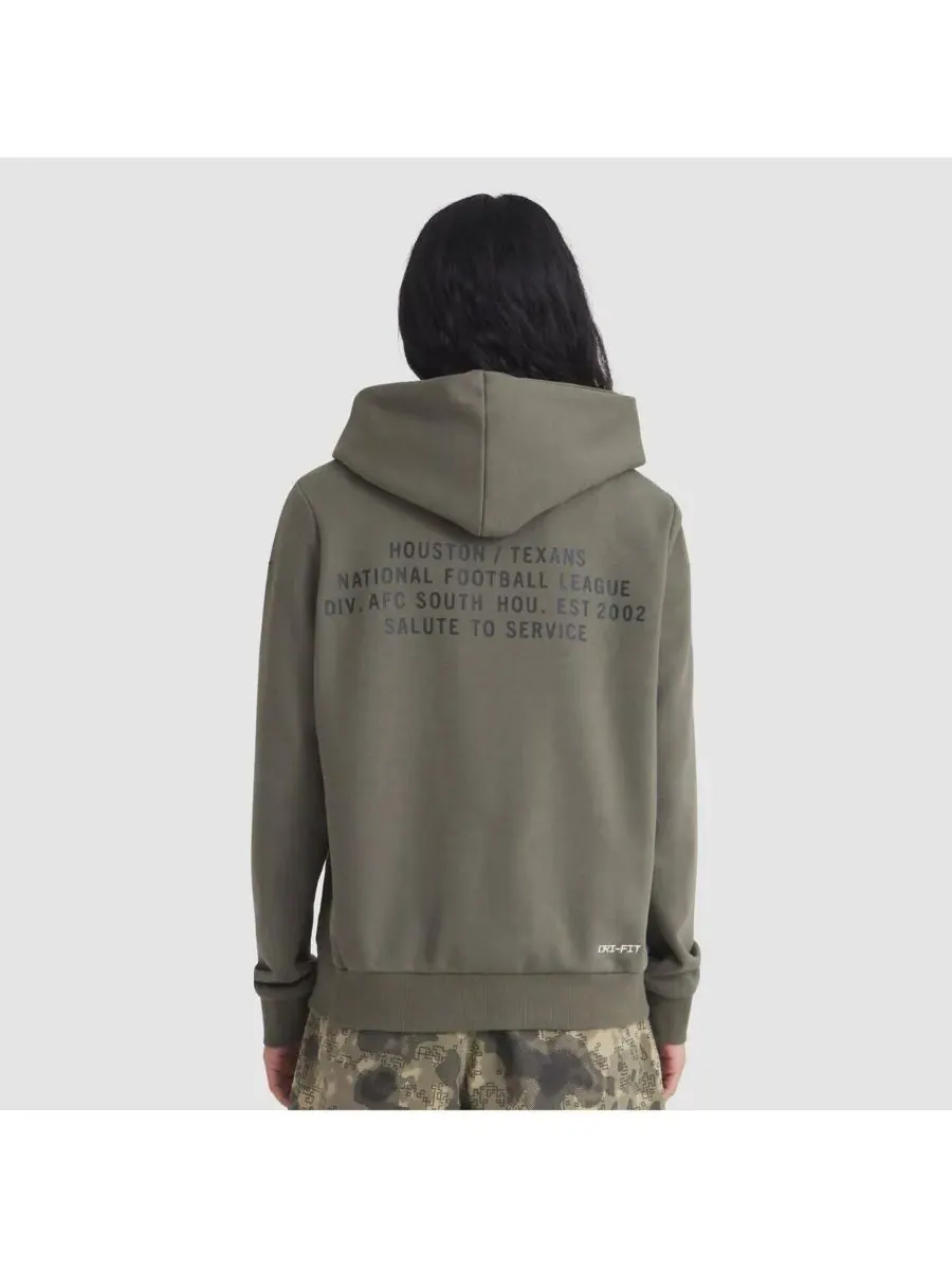 Nike Женская толстовка Olive Houston Texans 2025 Salute to Service Sideline Standard Issue Dri-FIT — изображение 2 из 5