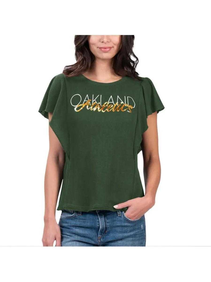 G-III 4Her by Carl Banks Женская зеленая футболка Oakland Athletics Crowd Wave — изображение 1 из 2, зеленый