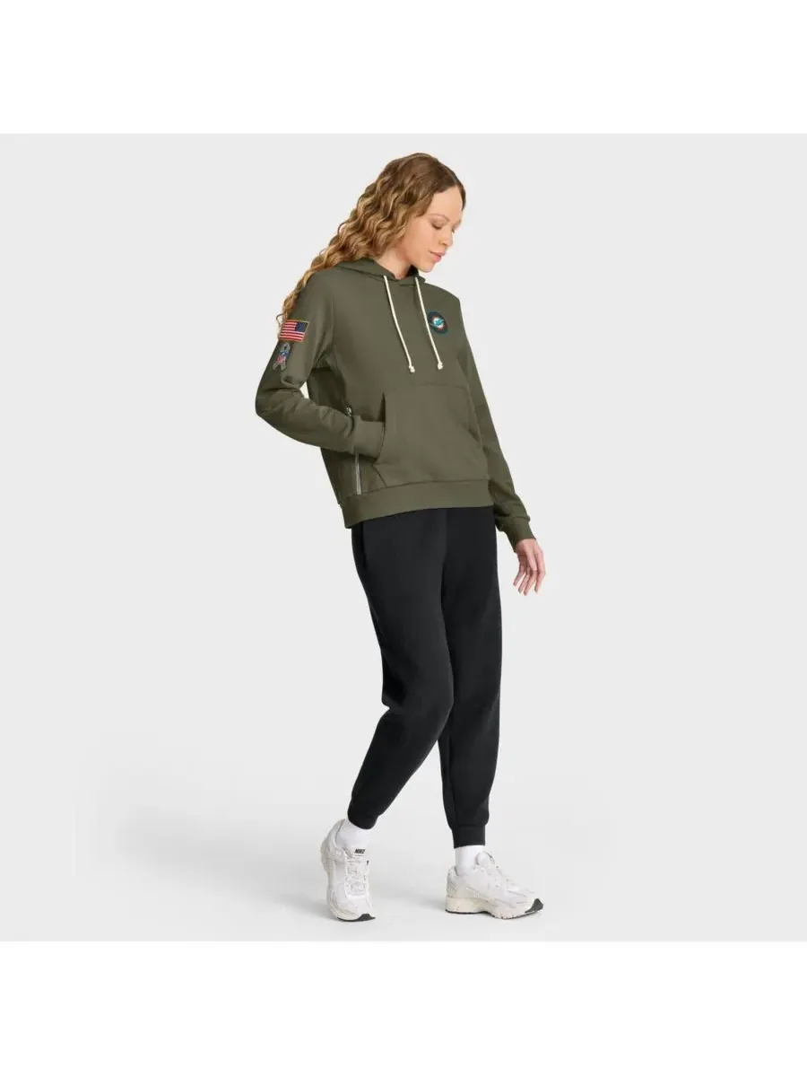 Nike Женская худи Olive Miami Dolphins 2025 Salute to Service Sideline Standard Issue Dri-FIT — изображение 3 из 5, оливковый