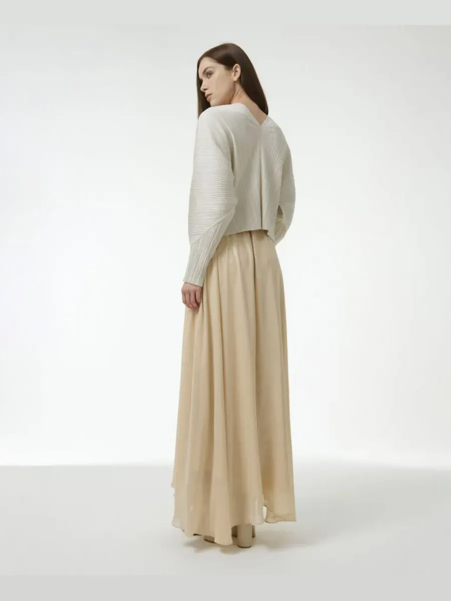 Женская асимметричная юбка с эластичным поясом Leem, Neutrals — изображение 2 из 5